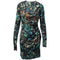 Women's Peter Pilotto Geometric Print Ruched Dress in Multicolor Silk