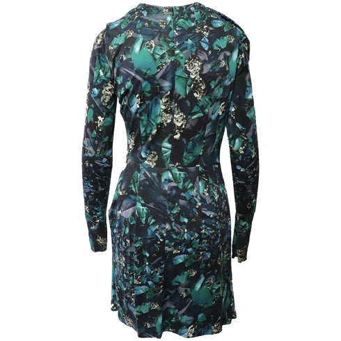 Women's Peter Pilotto Geometric Print Ruched Dress in Multicolor Silk