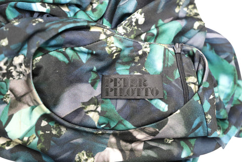 Women's Peter Pilotto Geometric Print Ruched Dress in Multicolor Silk