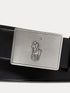 RALPH LAUREN Pony Plaque Leather Belt Black