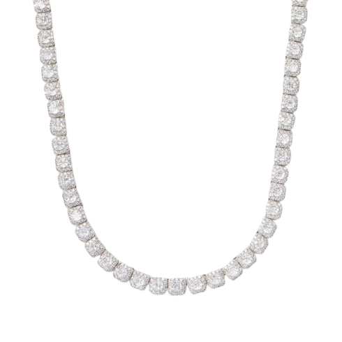 Micro Clustered Tennis Chain (Silver) - 5mm