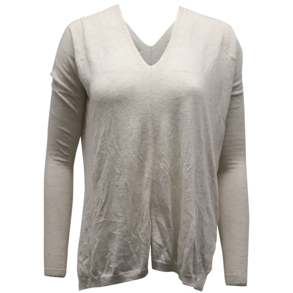 Women's Vince V Neck Sweater in Cream Wool