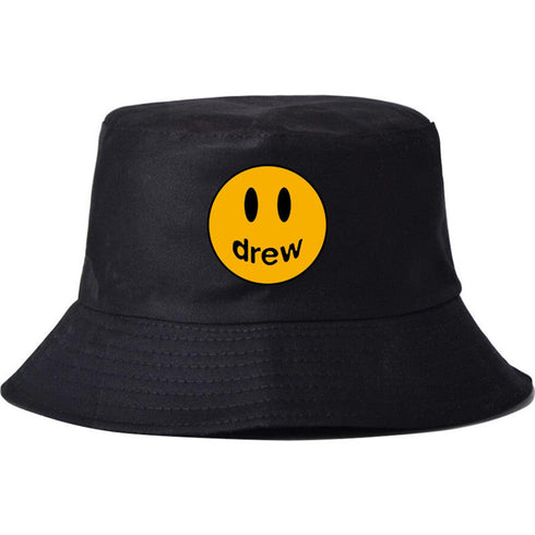Drew House Justin Bieber Hat Bucket Hat Fishing Cap Cotton Print Fisherman Hat Smiley Face Printing Summer Casual