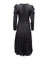 Women's Ulla Johnson Miya Printed Dress with Twist Front Design in Navy Blue Viscose