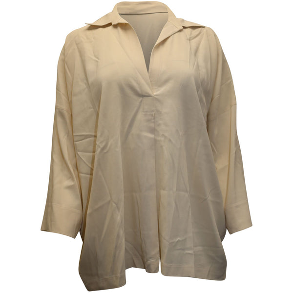 Women's Vince Long Sleeve Flowy Blouse in Beige Viscose