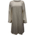 Women's Helmut Lang Long Sleeve Shift Dress in Ivory Viscose