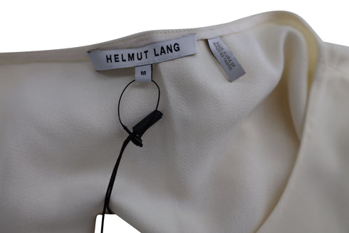Women's Helmut Lang Long Sleeve Shift Dress in Ivory Viscose