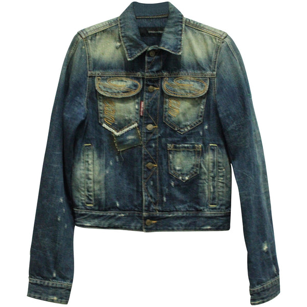 Men's Dsquared2 Jeans Jacket with Embroidery