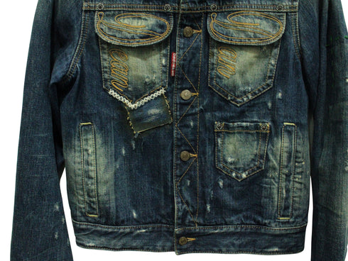 Men's Dsquared2 Jeans Jacket with Embroidery