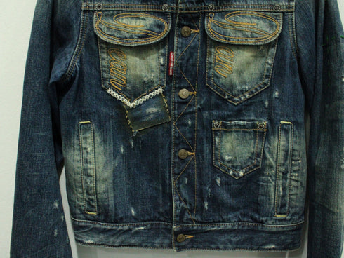 Men's Dsquared2 Jeans Jacket with Embroidery