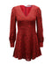 Women's Alice + Olivia Leopard Print Long Sleeve Dress in Red Viscose