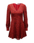 Women's Alice + Olivia Leopard Print Long Sleeve Dress in Red Viscose