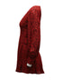 Women's Alice + Olivia Leopard Print Long Sleeve Dress in Red Viscose