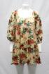 Women's Alice + Olivia Floral Puff Sleeve Dress in Beige Viscose