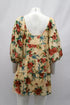 Women's Alice + Olivia Floral Puff Sleeve Dress in Beige Viscose