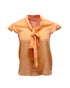 Women's Alice & Olivia Jeannie Neck Tie Blouse in Orange Silk