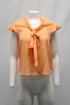 Women's Alice & Olivia Jeannie Neck Tie Blouse in Orange Silk
