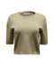Women's Alice & Olivia Ciara Crop Top in Gold Metallic Cotton