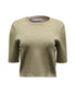 Women's Alice & Olivia Ciara Crop Top in Gold Metallic Cotton