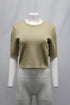 Women's Alice & Olivia Ciara Crop Top in Gold Metallic Cotton