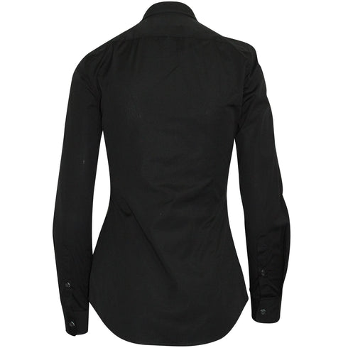 Women's Dsquared2 Long Sleeve Button Front Shirt in Black Cotton