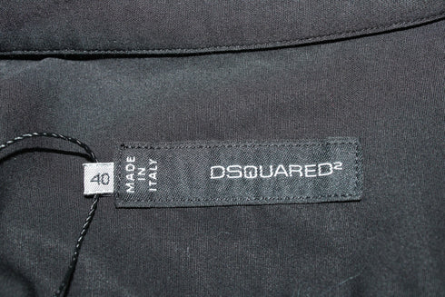 Women's Dsquared2 Long Sleeve Button Front Shirt in Black Cotton