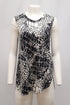Women's Vince Croc Print Sleeveless Top in Black and White Viscose