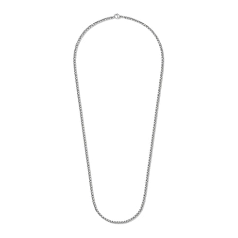 Round Box Chain (Silver) - 3mm