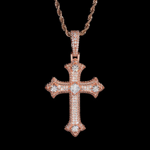Iced Out Moissanite Cross Pendant