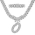14MM Custom Initial Letter Cuban Butterfly Pendant Necklace