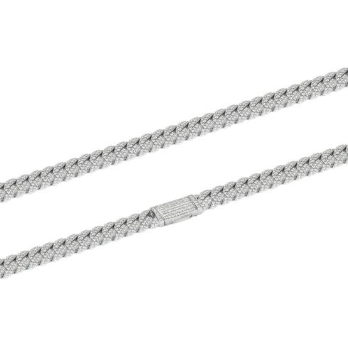 Iced Out 10mm Silver Cuban Chain