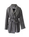 Women's Iro Coat with Shawl Collar in Grey Acrylic