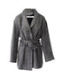Women's Iro Coat with Shawl Collar in Grey Acrylic
