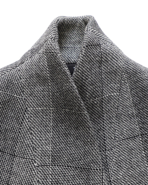 Women's Iro Coat with Shawl Collar in Grey Acrylic