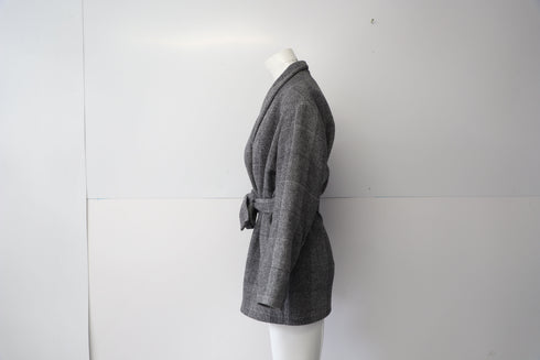 Women's Iro Coat with Shawl Collar in Grey Acrylic