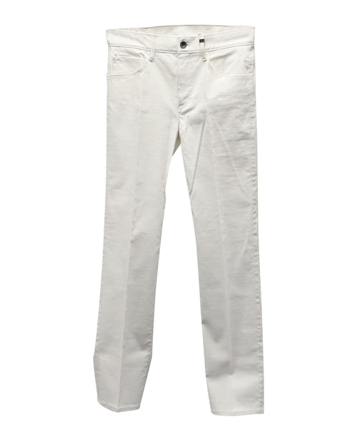 Women's Helmut Lang Straight Leg Pants in White Cotton