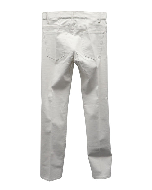 Women's Helmut Lang Straight Leg Pants in White Cotton