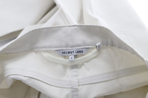 Women's Helmut Lang Straight Leg Pants in White Cotton