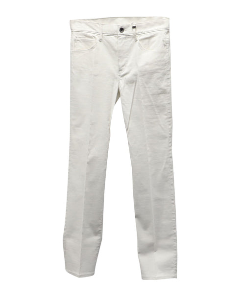 Women's Helmut Lang Straight Leg Pants in White Cotton