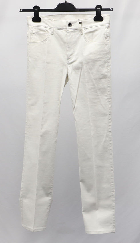 Women's Helmut Lang Straight Leg Pants in White Cotton