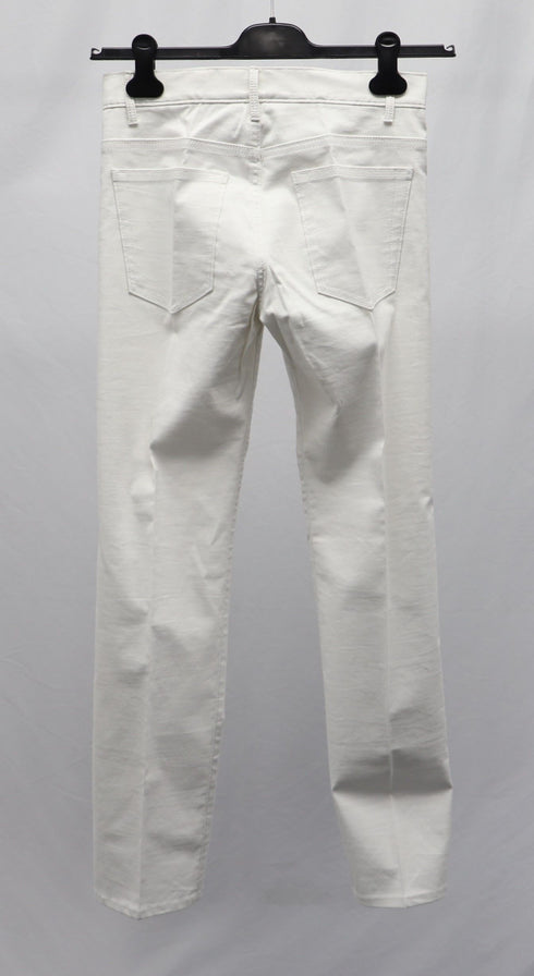 Women's Helmut Lang Straight Leg Pants in White Cotton