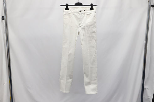 Women's Helmut Lang Straight Leg Pants in White Cotton