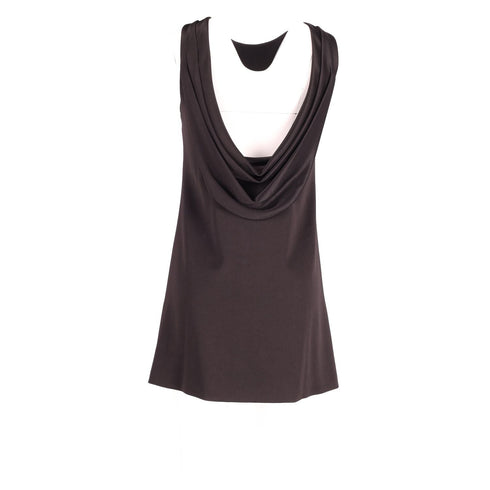 Women's Alice + Olivia Cowl Back Sleeveless Shift Dress in Black Triacetate