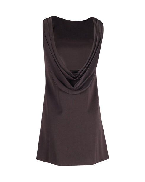 Women's Alice + Olivia Cowl Back Sleeveless Shift Dress in Black Triacetate