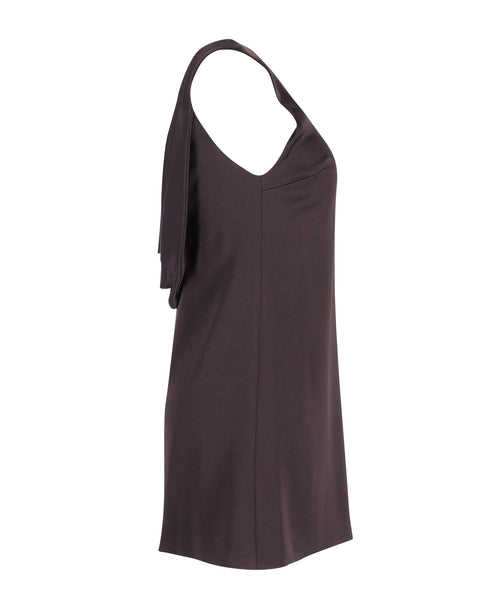 Women's Alice + Olivia Cowl Back Sleeveless Shift Dress in Black Triacetate