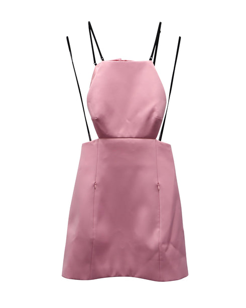 Women's Alexander Wang Cutout Mini Dress with Charms in Light Pink Polyester