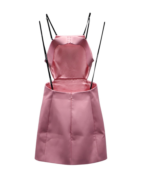 Women's Alexander Wang Cutout Mini Dress with Charms in Light Pink Polyester