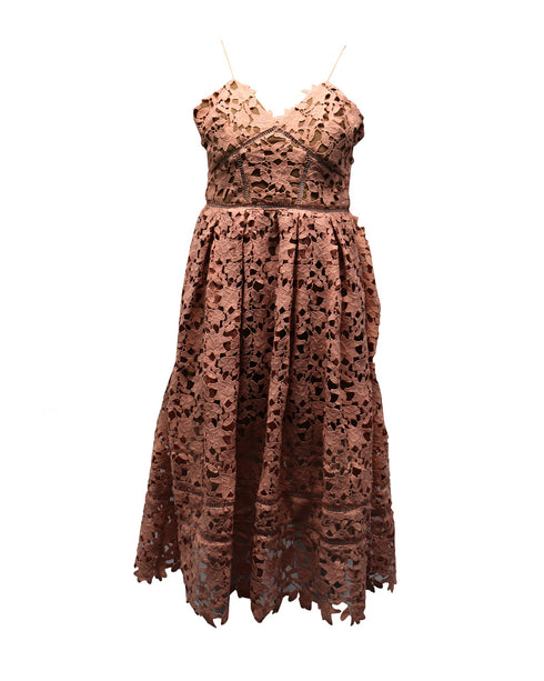 Women's Self-Portrait Azaelea Lace Dress in Pastel Pink Polyester