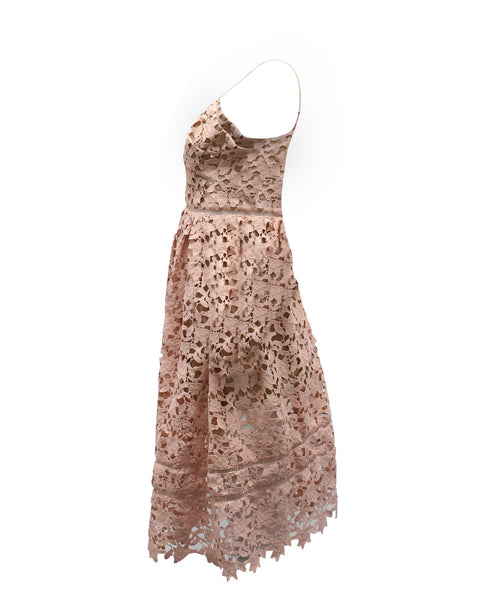 Women's Self-Portrait Azaelea Lace Dress in Pastel Pink Polyester