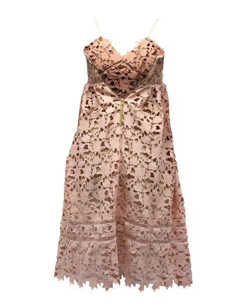 Women's Self-Portrait Azaelea Lace Dress in Pastel Pink Polyester